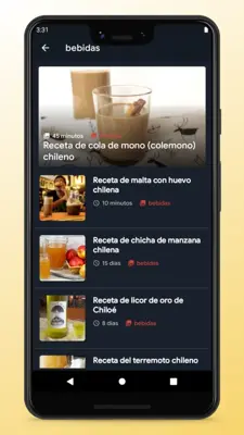 Chilean Recipes - Food App android App screenshot 2